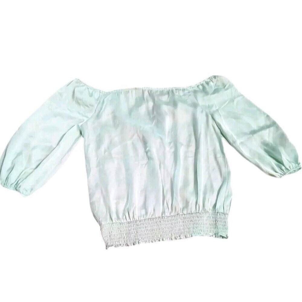 Cato Blouse Top Size S‎ Mint Green Off Shoulder Womens Stretch Cute